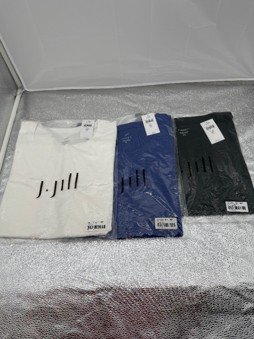 J. Jill Lot - New With Tags - Blue, Black, & White Pima Slub Scoop Neck Tshirts